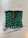 Green Lace Corset Top Gothic Bustier Women's XS