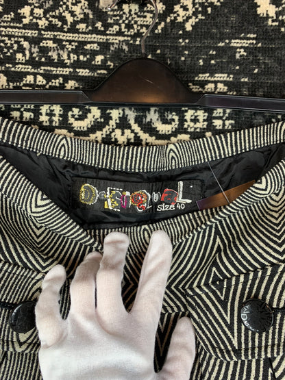 Desigual Black & White Optical Illusion Pattern Skirt