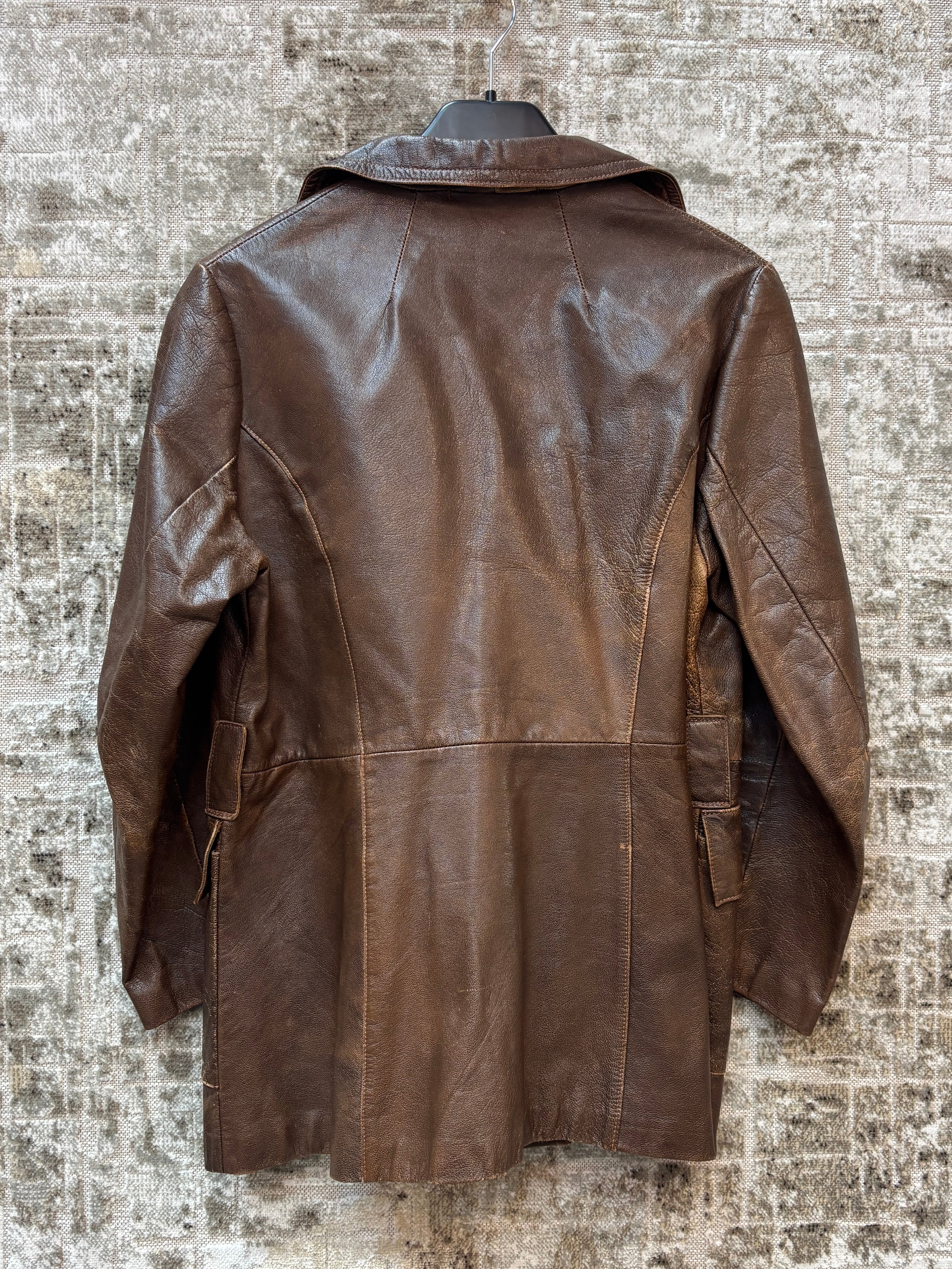 Malungs Skinnservice Distressed Leather Coat