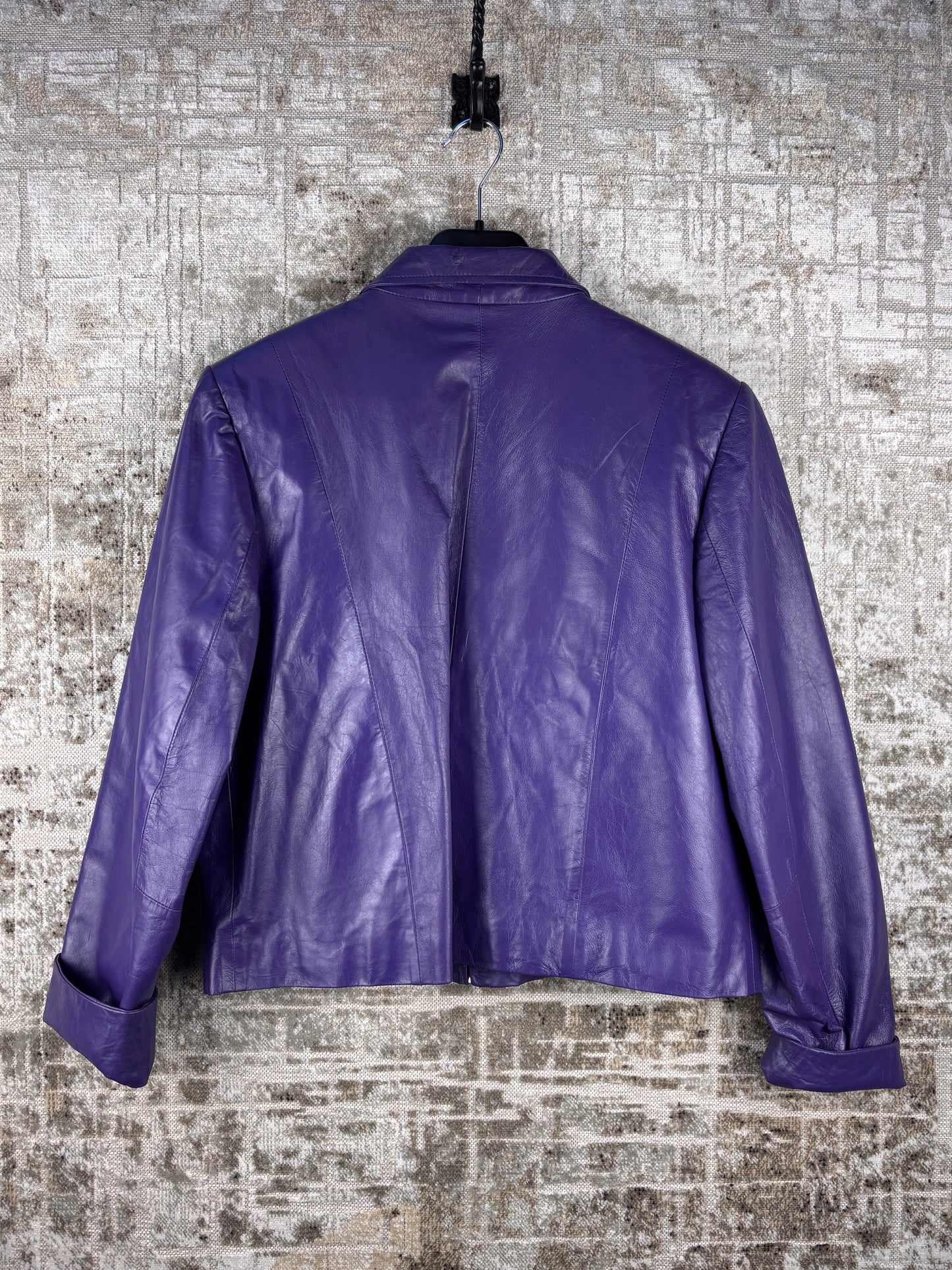 Women's Vintage Purple Leather Jacket