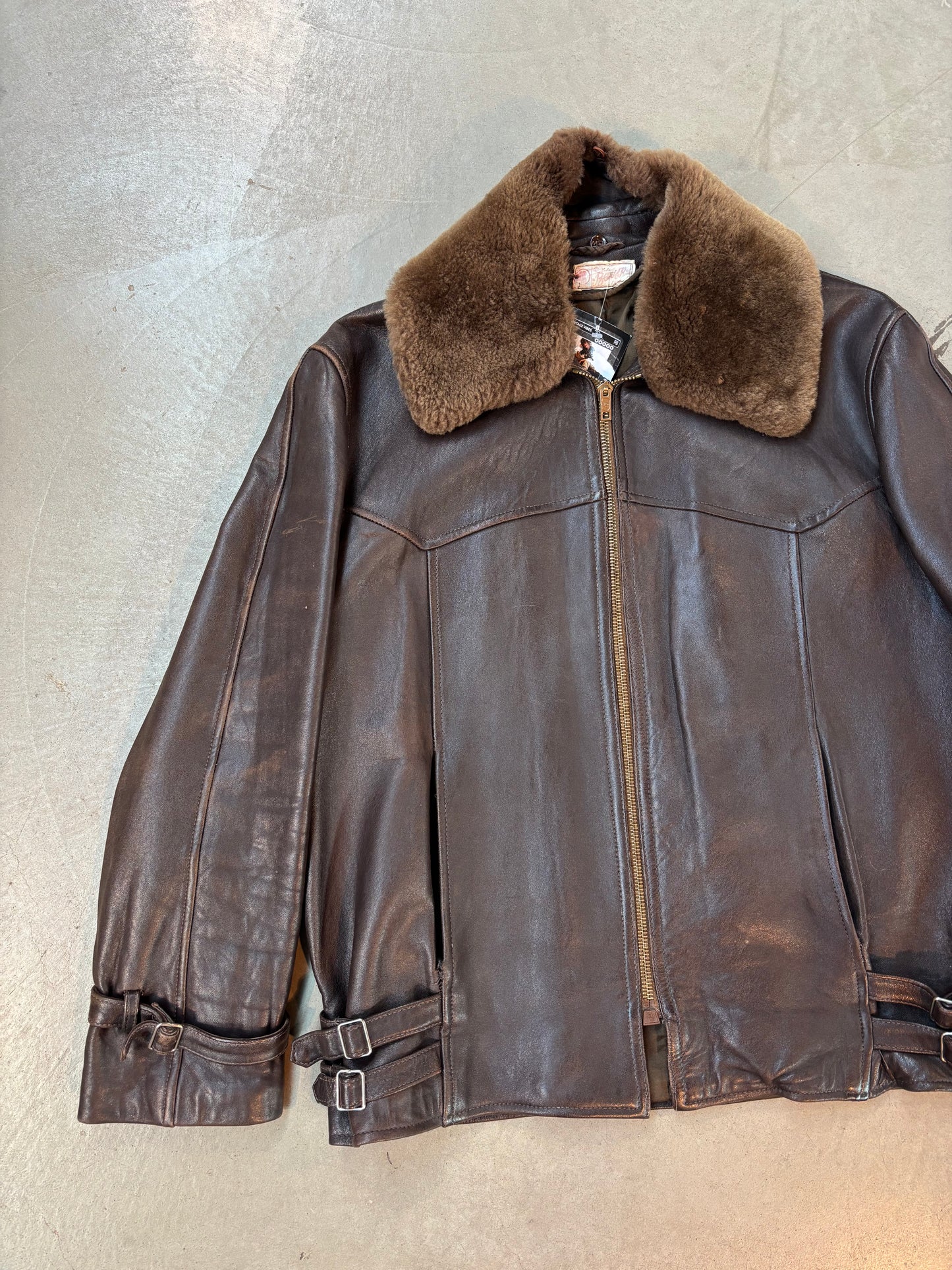 Vintage Brown Leather Jacket Men’s L