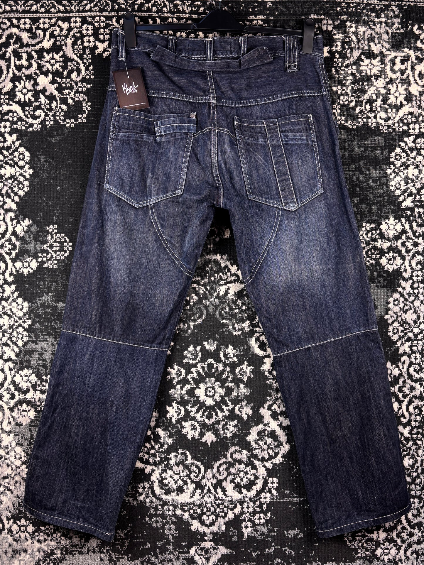 LOUCO JEANS Dark Blue Cargo Style Denim Jeans