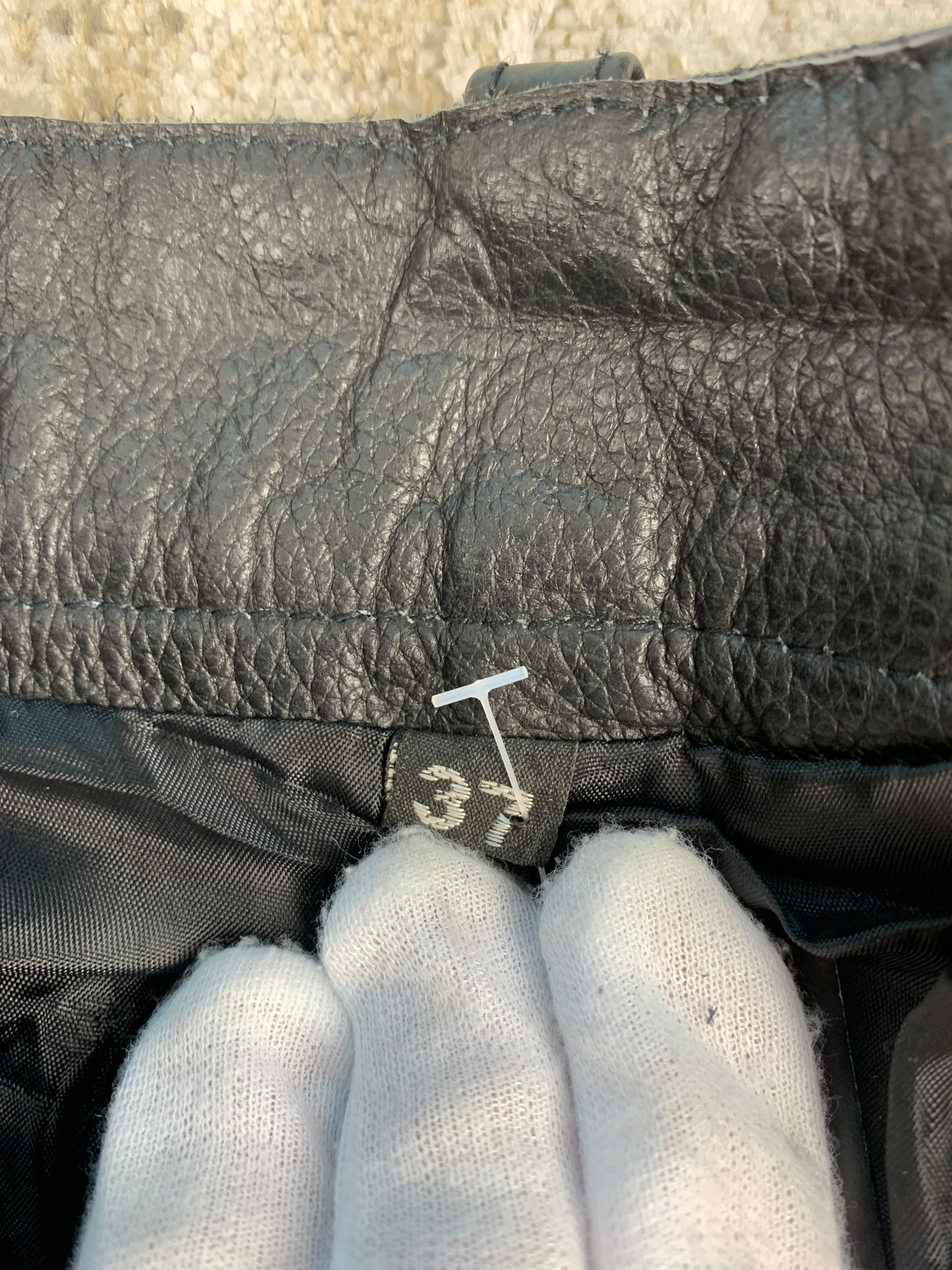 Mens Vintage Euro SB1 Stars Black Leather Pants