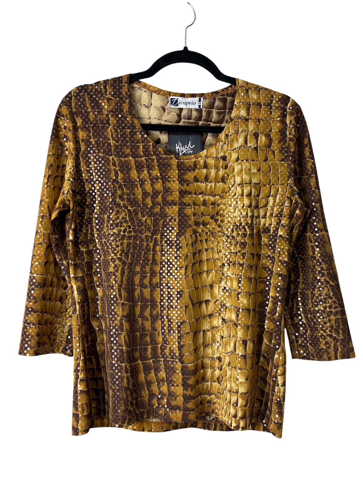 Dicaprio Y2K Sequin Croc Print Top