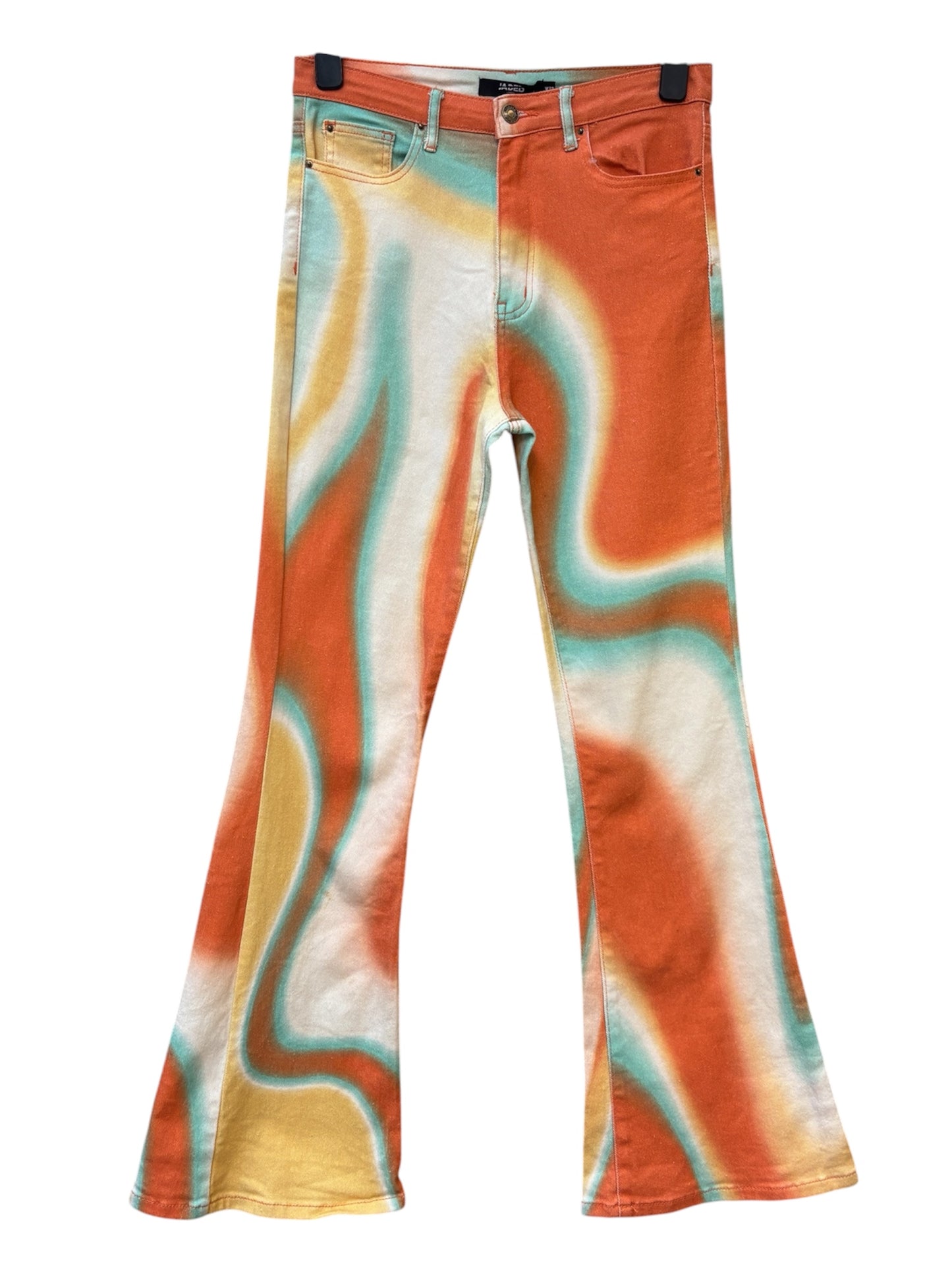 Jaded London Swirl Print Flare Jeans