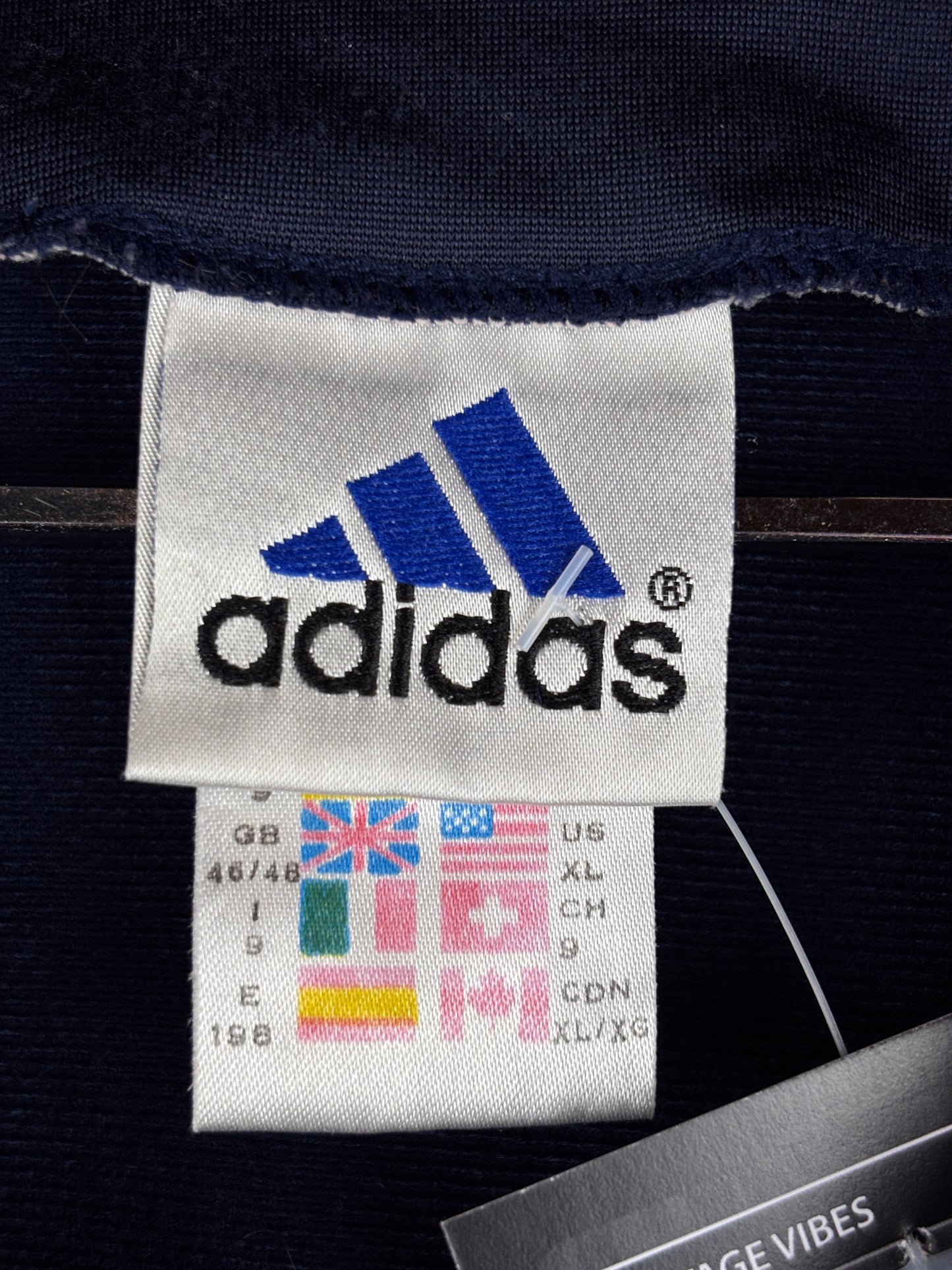 Men's Vintage Dark Blue Multicolor Adidas Originals Track Jacket