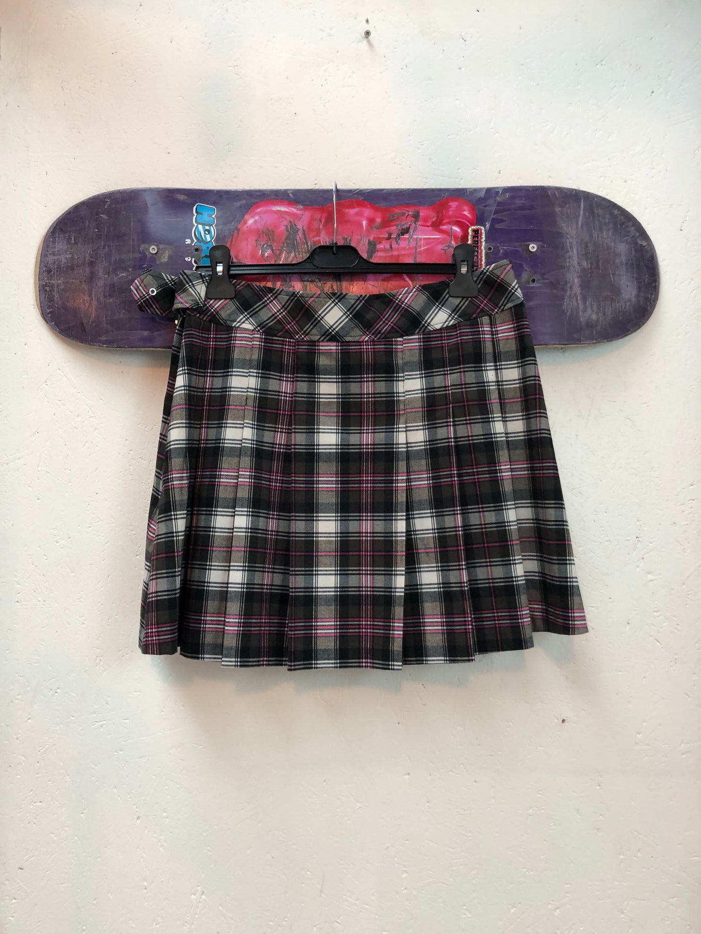 Plaid Mini Skirt With Belt
