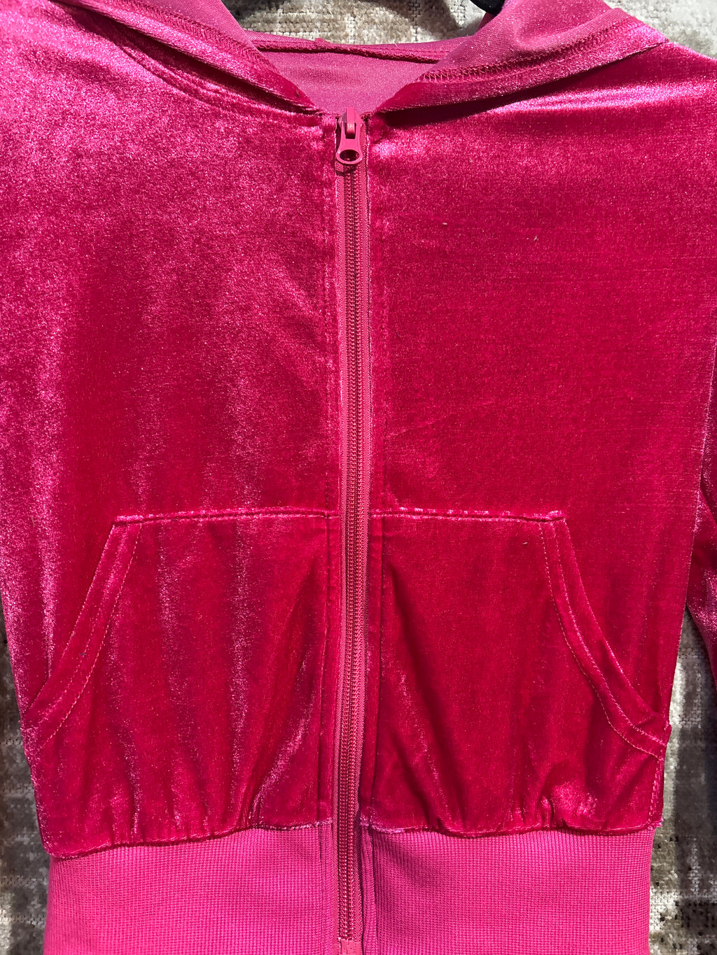 Y2K Metallic Velvet Zip Hoodie