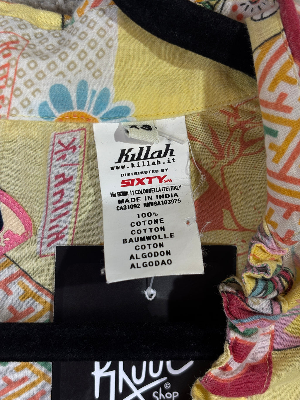 Killah Y2K Kimono Print Tie-Front Top