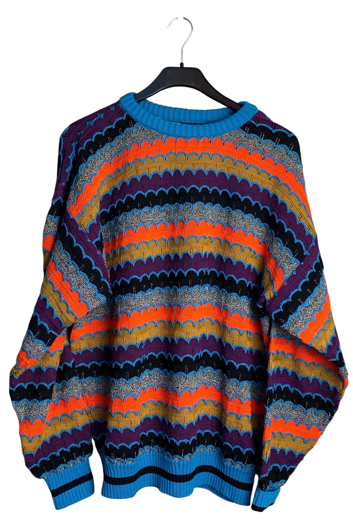 Monsuri Textured Wave Knit Sweater