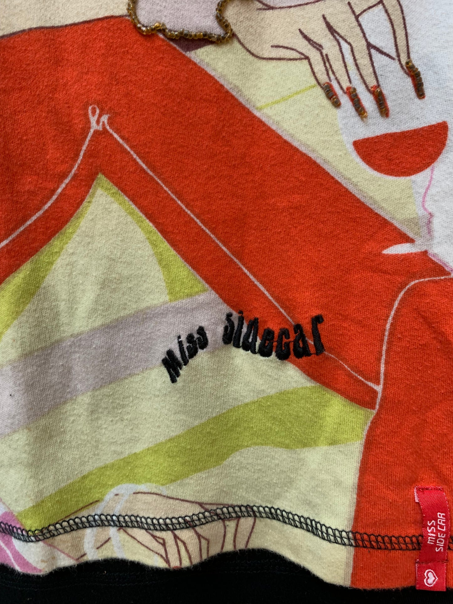 Miss Sidecar Y2K Beaded Graphic Tank