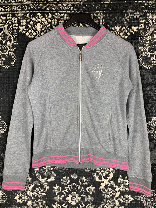 Women's Y2K Grey Beaded Hoodie