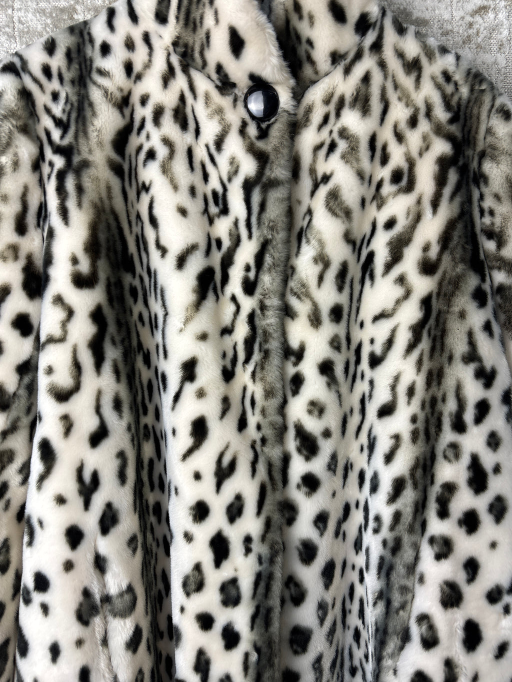 Tissavel Snow Leopard Faux Fur Coat
