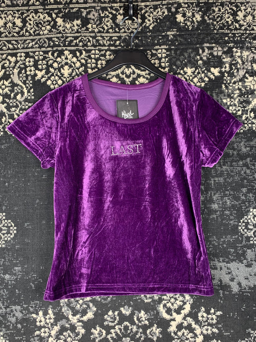 Women's Purple Velvet-Look "LAST" T-Shirt