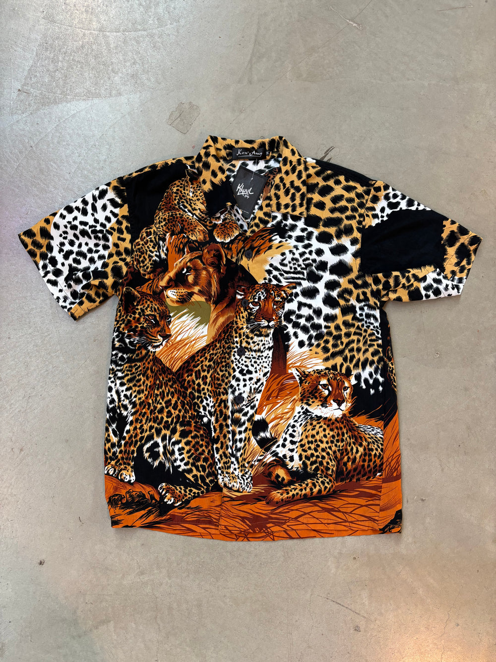 Vintage Ken Avery Men M Animal Print Shirt