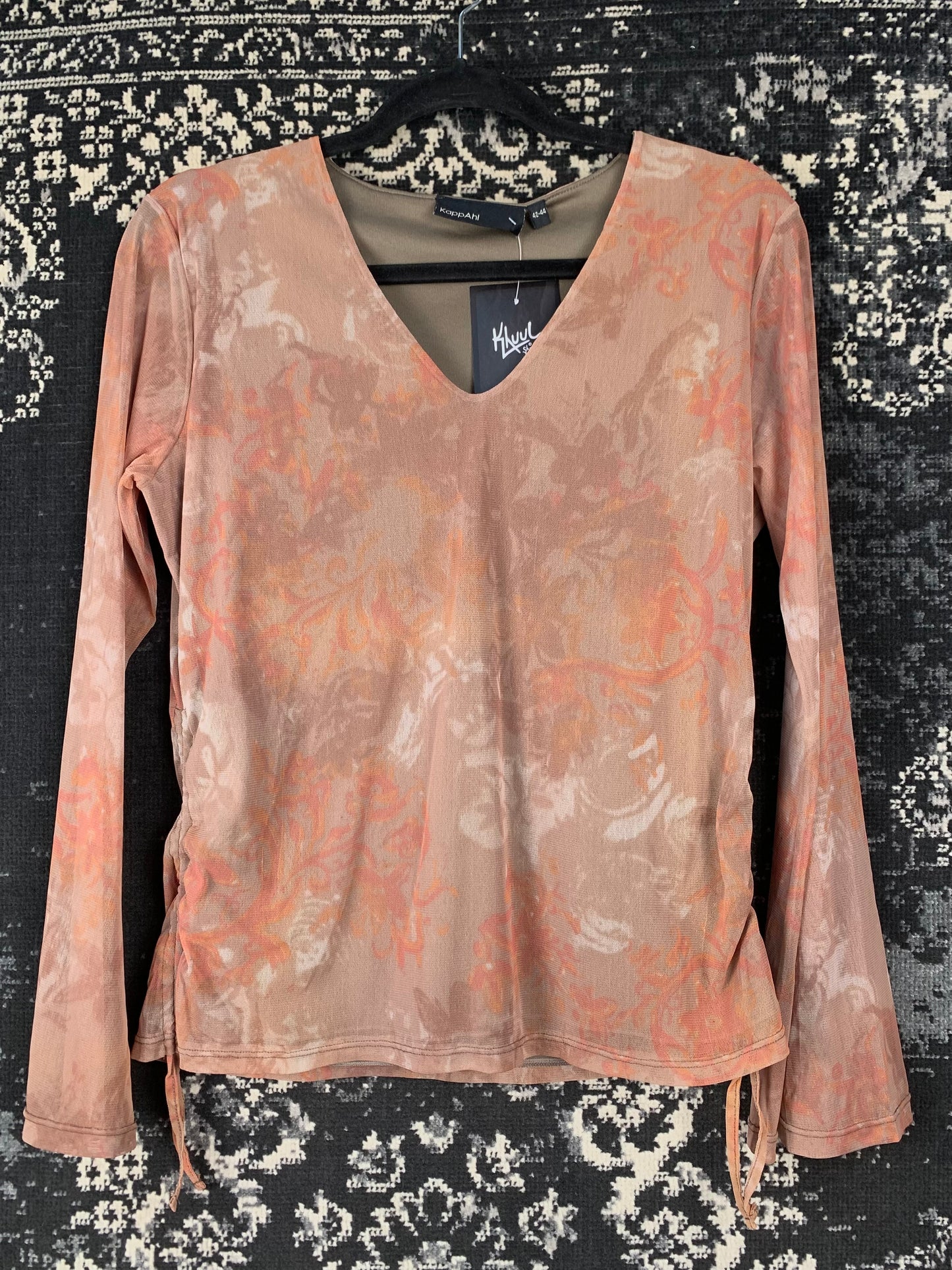 Womens Y2K Mesh Light Brown Fairy Top