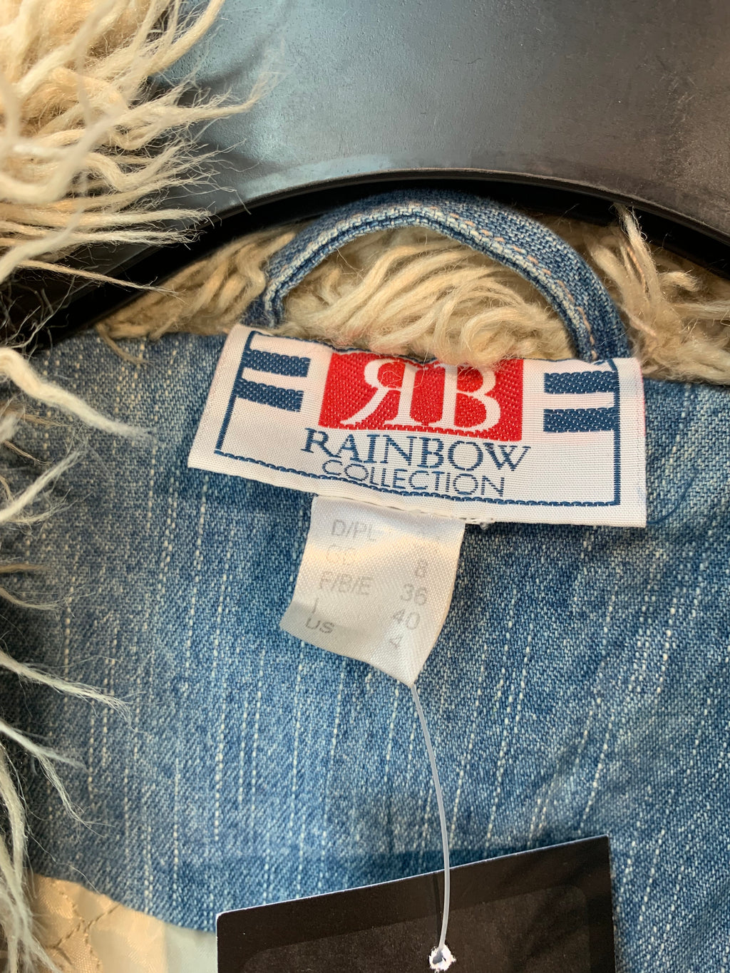Rainbow Collection Y2K Denim Afghan Coat