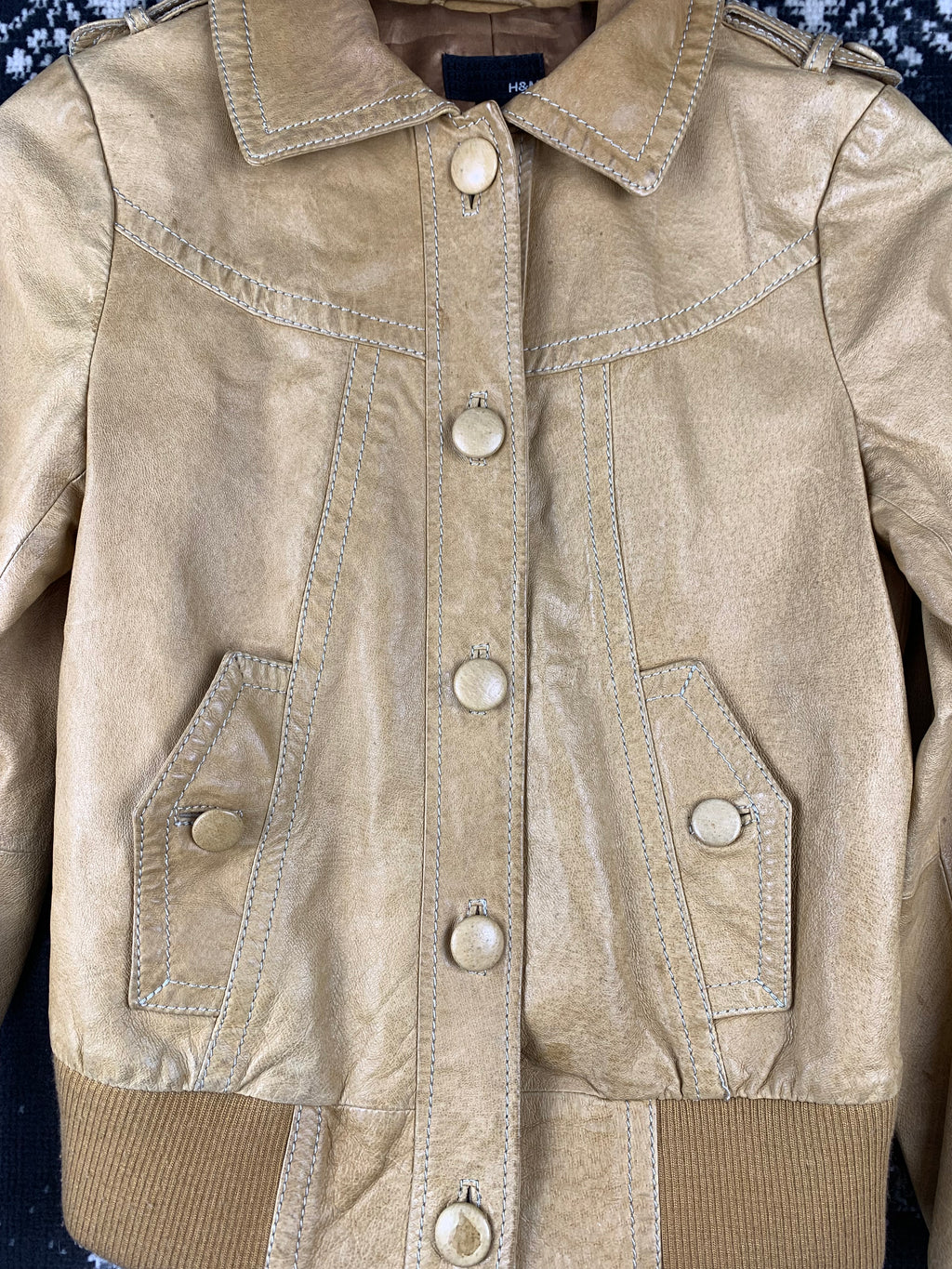 Women's Y2K Light Brown Leather Jacket