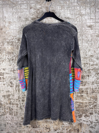 Womens Y2K Patchwork Multicolor Dress