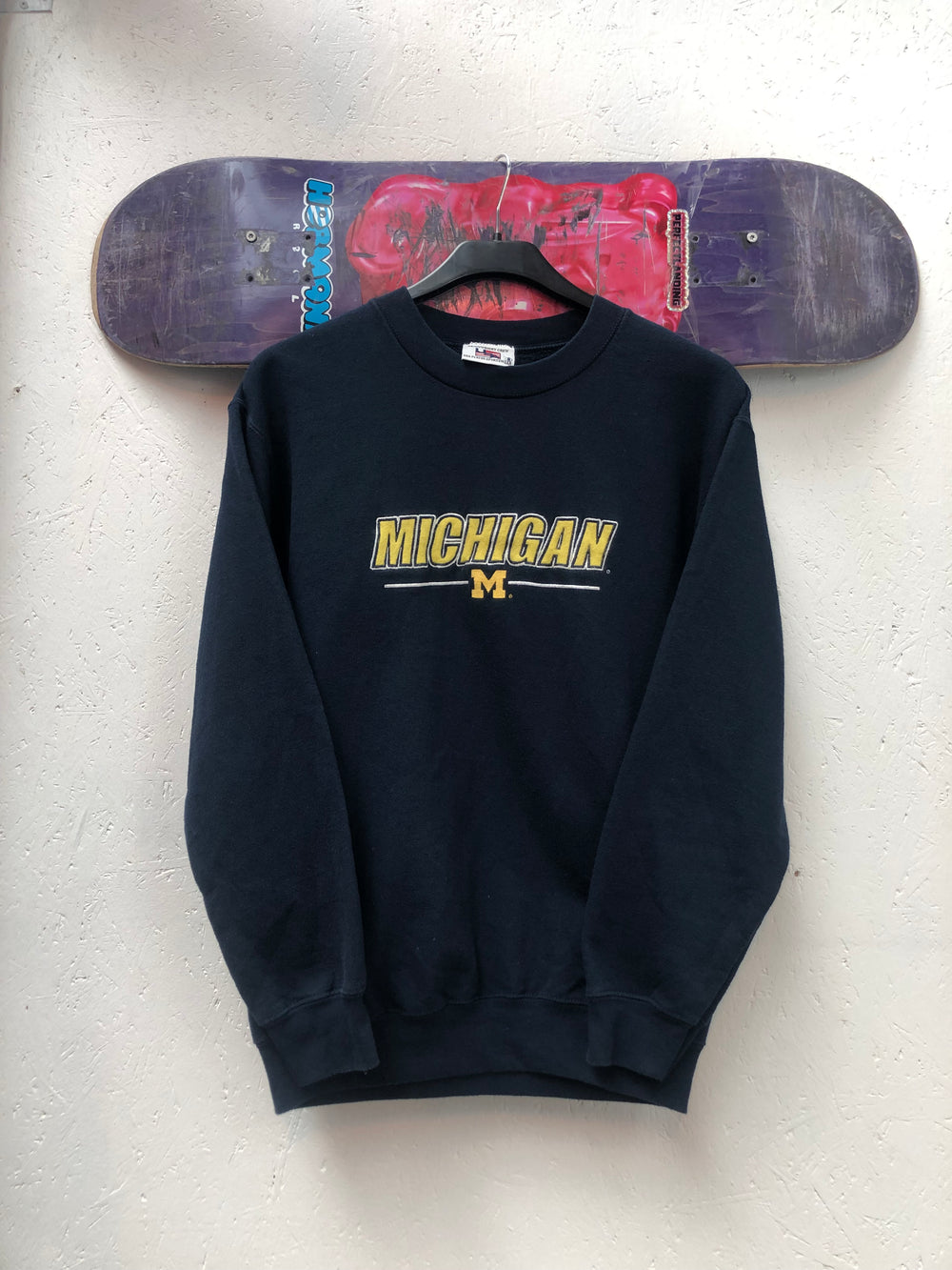 Vintage Michigan Sweatshirt Navy Blue Crewneck,