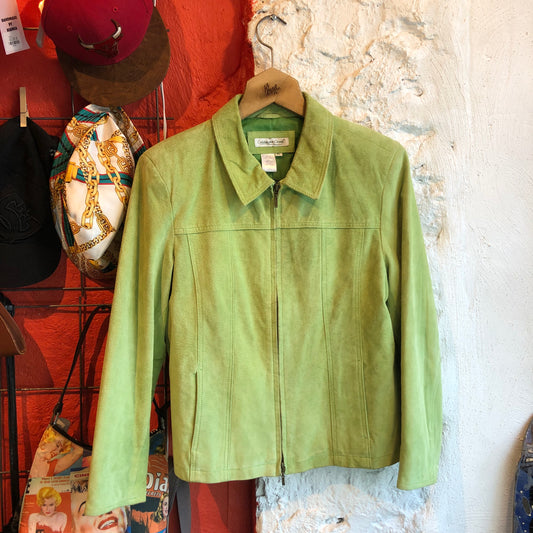 Green Faux Leather Jacket