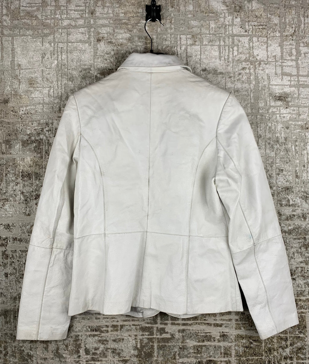 Vintage LA City White Leather Jacket