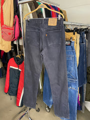 Vintage Levi's 615 Black Jeans Mens W31 L34 Zip Up Straight