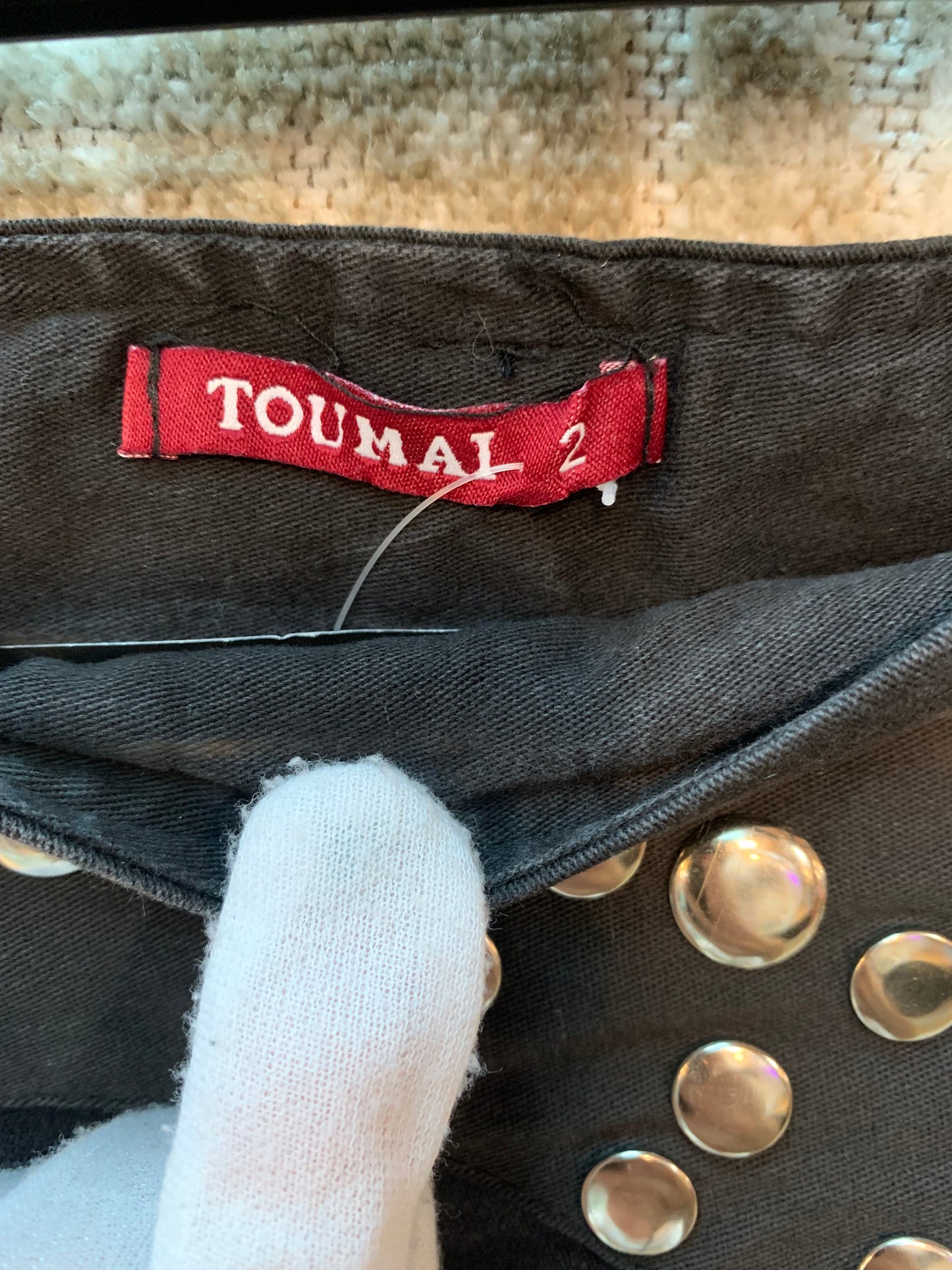 Toumal Studded Pleated Mini Skirt