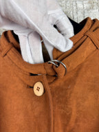 Women's Vintage Brown Long Belted Suede Coat
