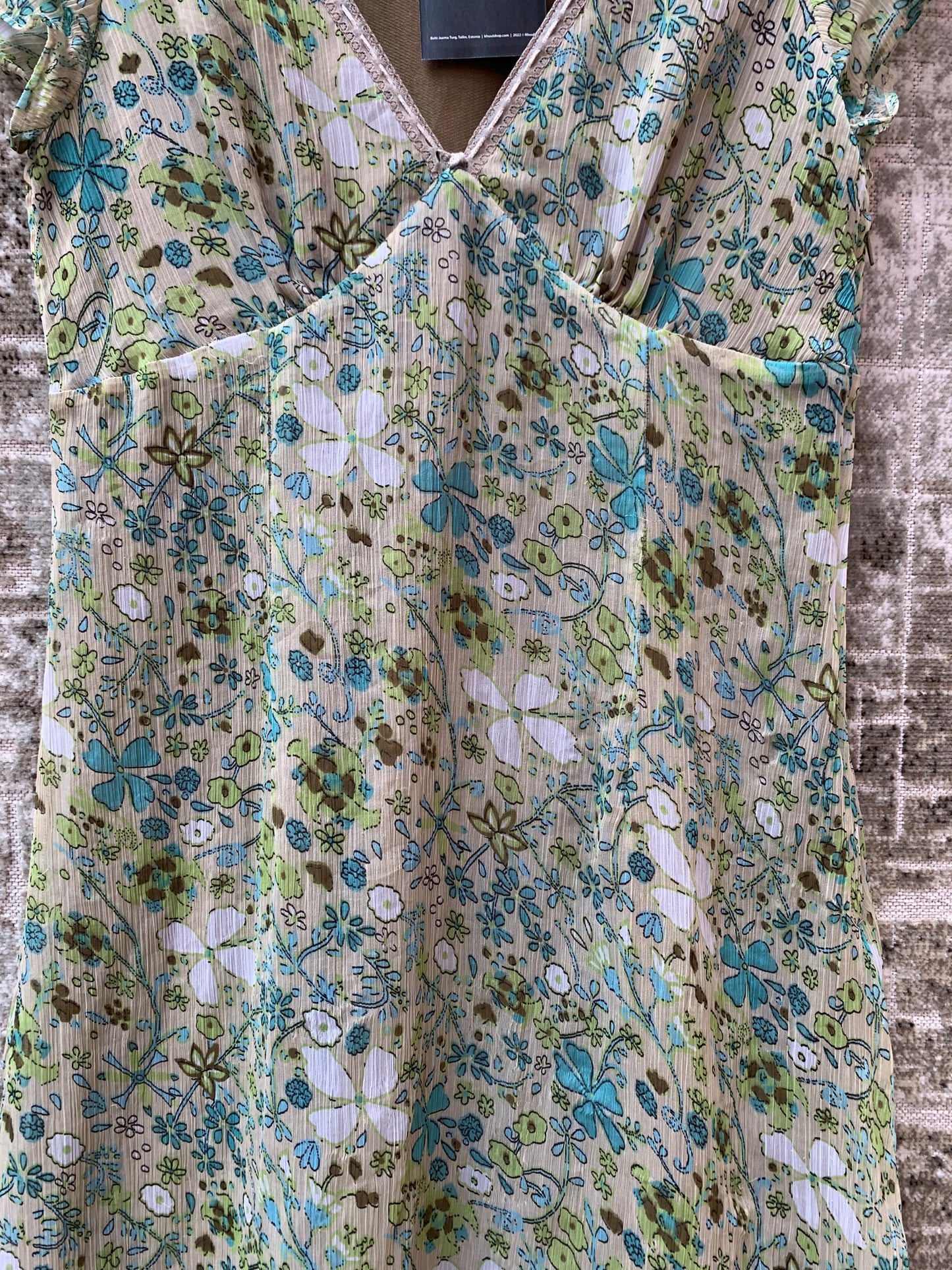 Foi Y2K Floral Chiffon Midi Dress