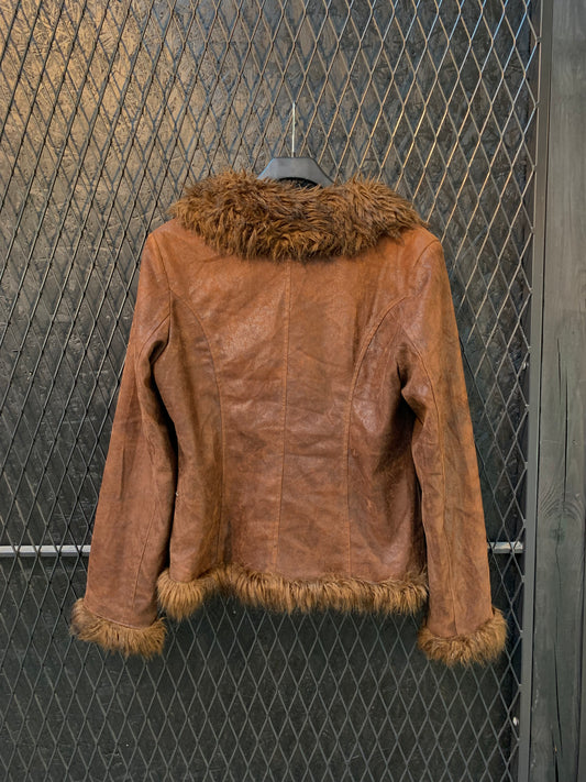 Womens Y2K Leatitia Rosa Button Up Jacket