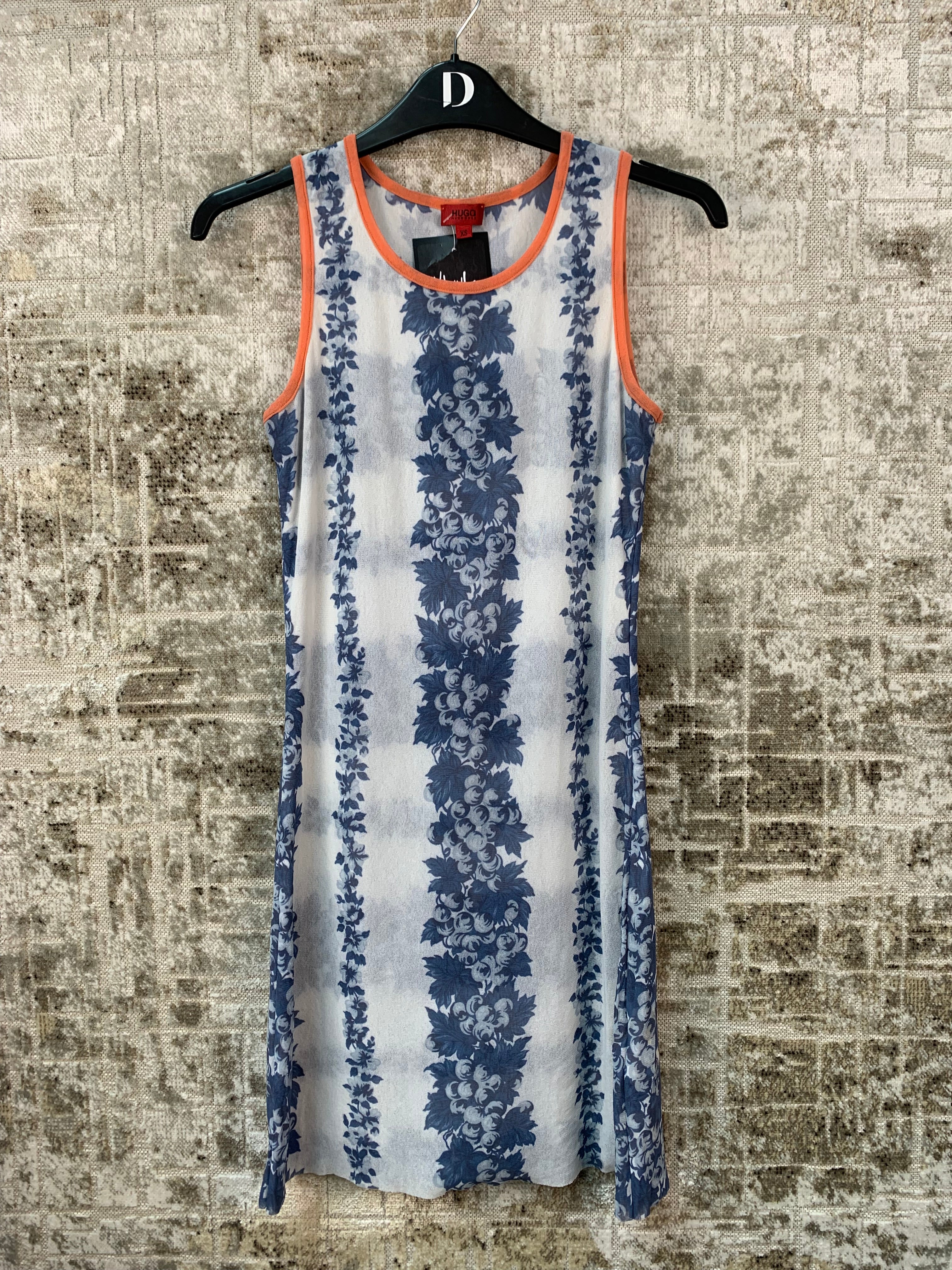 Womens Vintage Hugo Boss Mesh Floral Dress