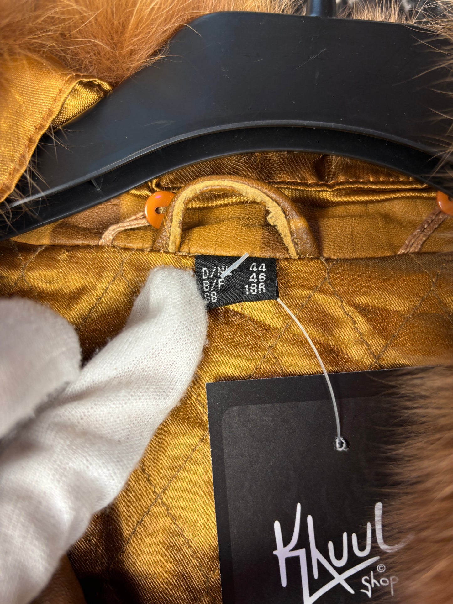 Women's Y2K Caramel Brown Funky Striped Leather Coat