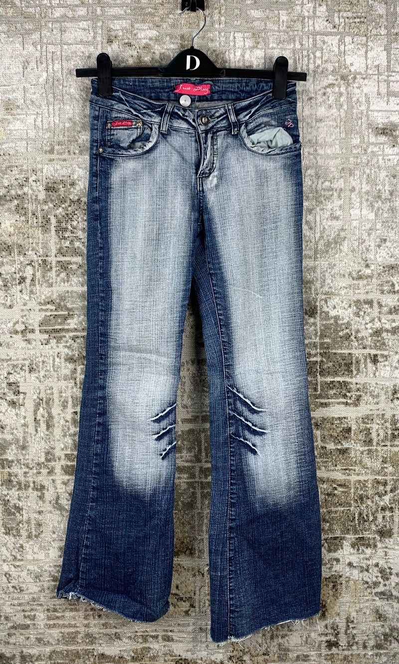 Womens Y2K Just Play Washed Blue Jeans