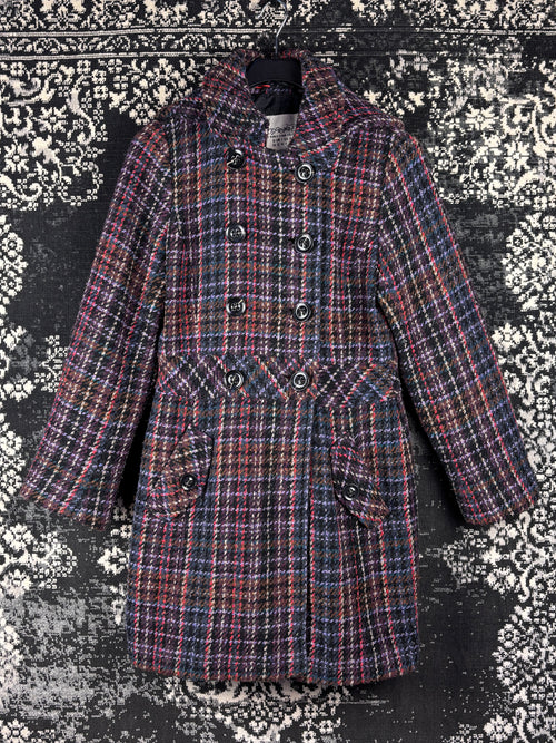 Women’s Vintage Esprit Multicolor Checkered Wool Coat