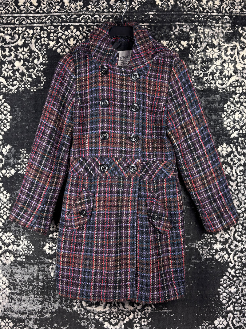 Women’s Vintage Esprit Multicolor Checkered Wool Coat