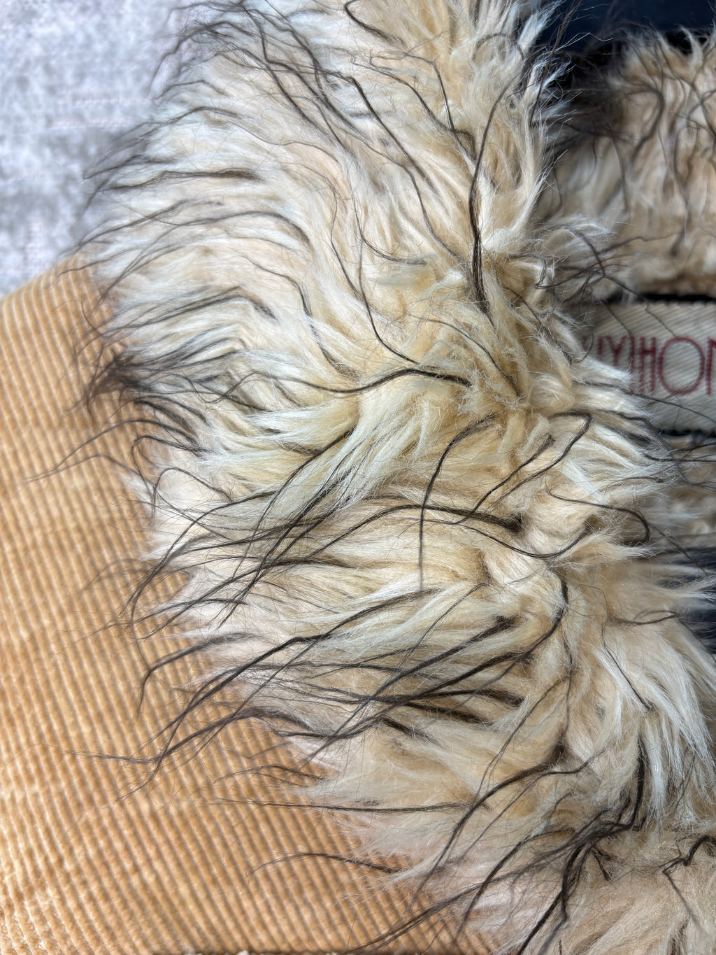 Liyihong Y2K Corduroy Faux Fur Afghan Coat
