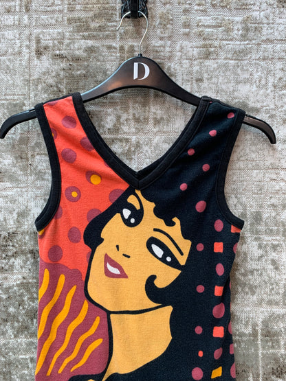 Y2K Pop Art Face Graphic Tank Top
