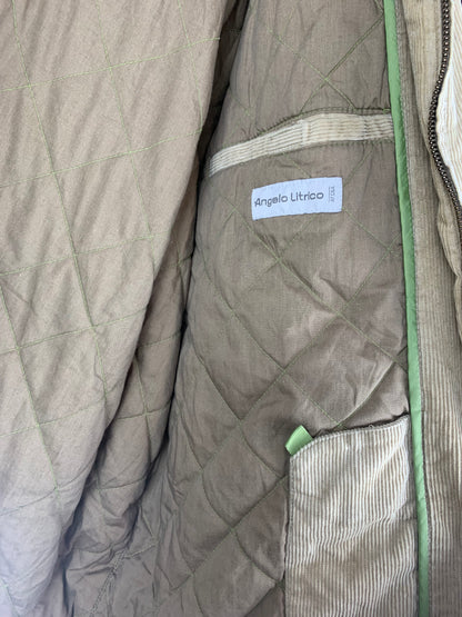 Mens Vinatege Function And Comfort Corduroy Beige Jacket