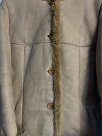 Faux Suede Hooded Afghan Coat
