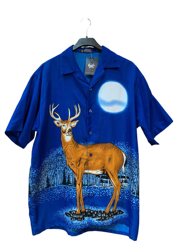 Secolo Deer & Moon Camp Collar Shirt