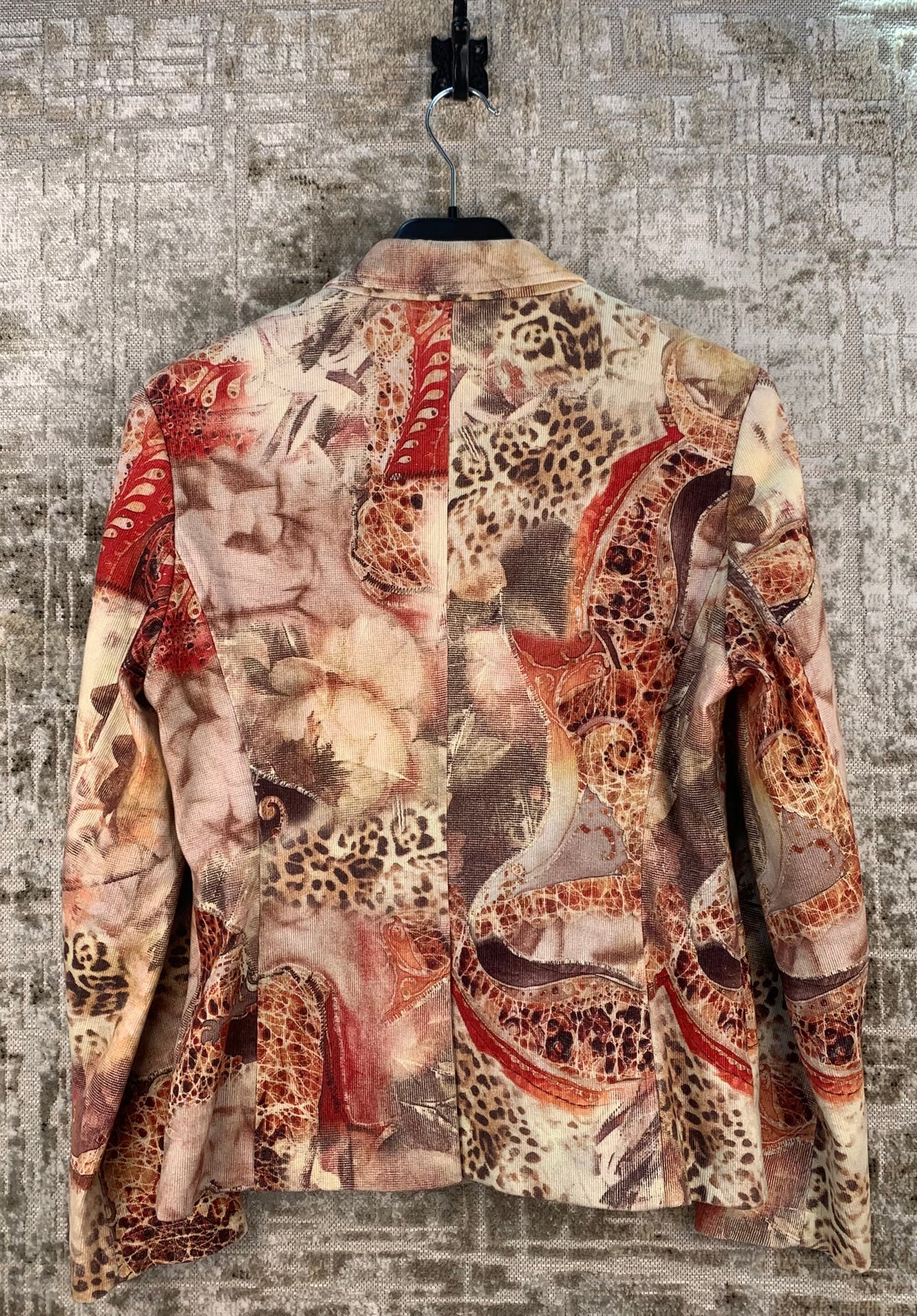 Women's Vintage Abstract Animal Print Patterned Blazer