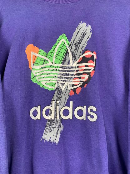 Unisex Vintage Adidas Graphic Purple Sweatshirt
