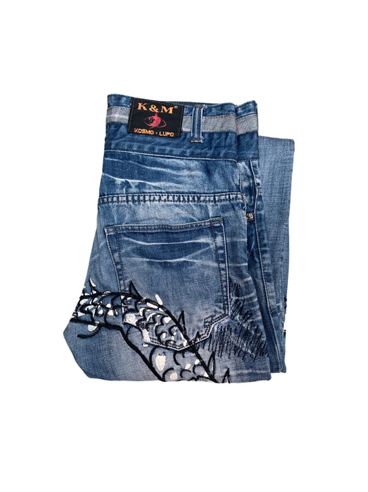 Kosmo Lupo Embroidered Dragon Jeans