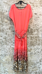 Picca's Coral Leopard Ombre Maxi Dress
