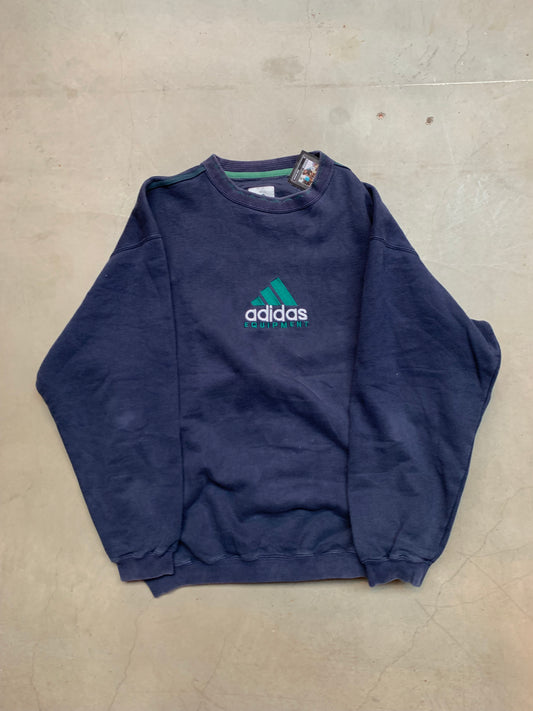 Y2K Adidas Equipment Navy Blue Sweatshirt