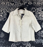 Women's Vintage INTOWN Beige Lace Up Shirt