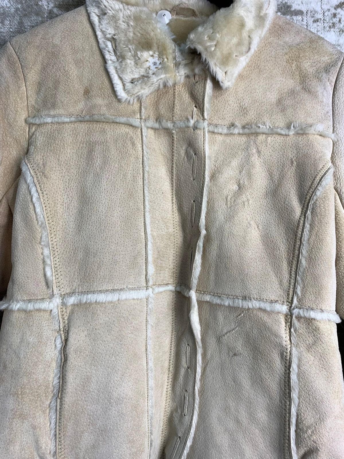 Y2K Shearling-Style Suede Jacket