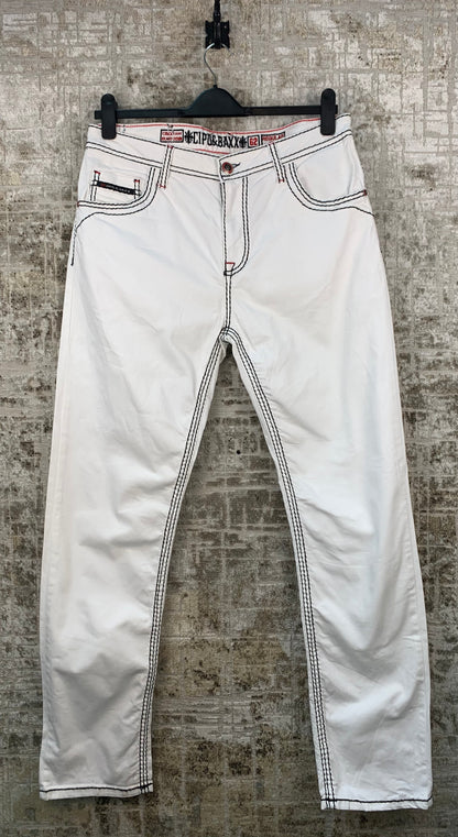 Men's Cipo &amp; Baxx White Straight Leg Jeans