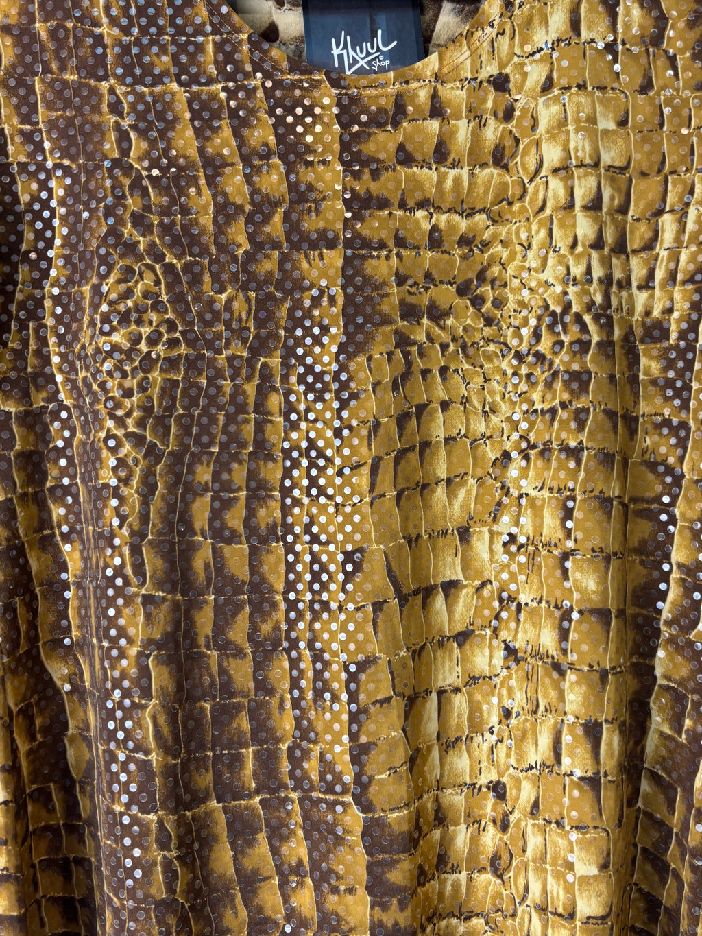Dicaprio Y2K Sequin Croc Print Top